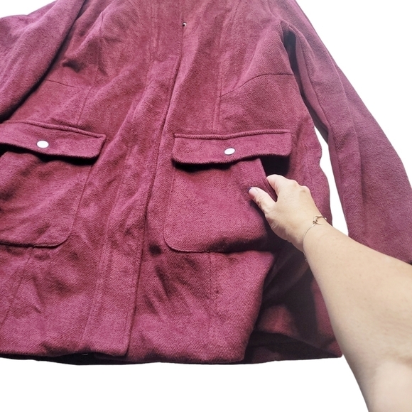 Torrid Wool Zip Front Fur Trim Coat Size 00 Medium 10 - Picture 3 of 9